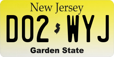 NJ license plate D02WYJ