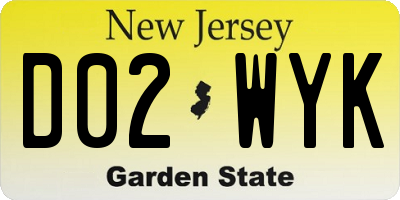 NJ license plate D02WYK