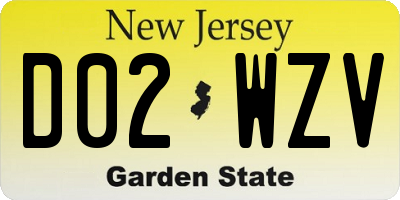 NJ license plate D02WZV
