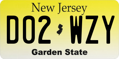 NJ license plate D02WZY