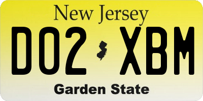 NJ license plate D02XBM