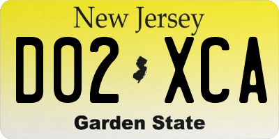 NJ license plate D02XCA