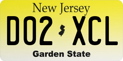 NJ license plate D02XCL