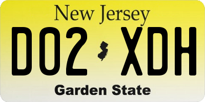 NJ license plate D02XDH