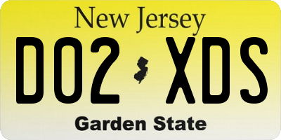 NJ license plate D02XDS