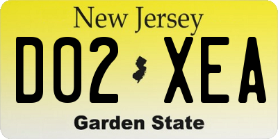 NJ license plate D02XEA