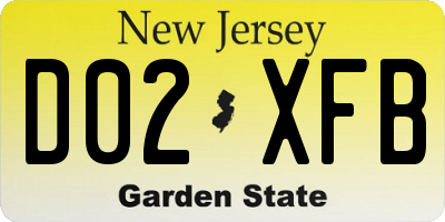 NJ license plate D02XFB