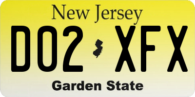 NJ license plate D02XFX