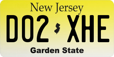 NJ license plate D02XHE