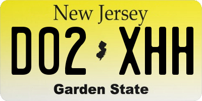 NJ license plate D02XHH