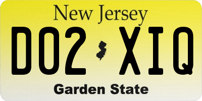 NJ license plate D02XIQ