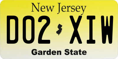 NJ license plate D02XIW