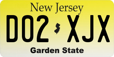 NJ license plate D02XJX
