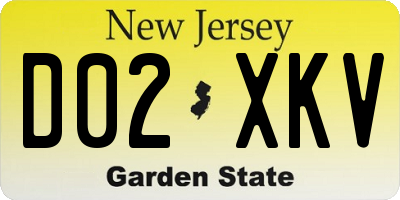 NJ license plate D02XKV