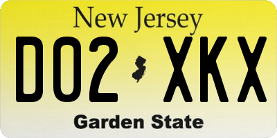 NJ license plate D02XKX