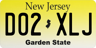 NJ license plate D02XLJ