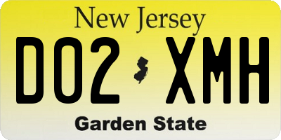 NJ license plate D02XMH
