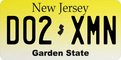 NJ license plate D02XMN
