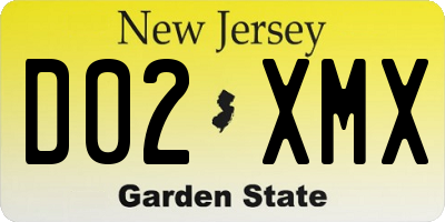 NJ license plate D02XMX