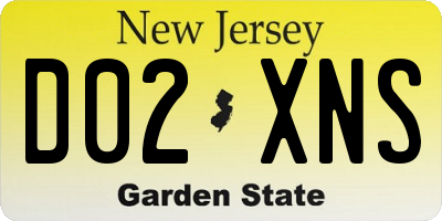NJ license plate D02XNS