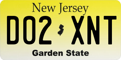 NJ license plate D02XNT