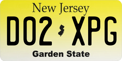 NJ license plate D02XPG
