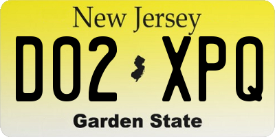 NJ license plate D02XPQ