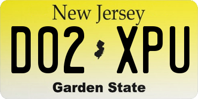 NJ license plate D02XPU