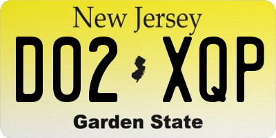 NJ license plate D02XQP