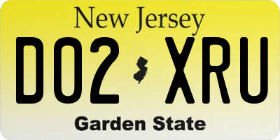 NJ license plate D02XRU
