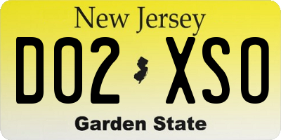 NJ license plate D02XSO