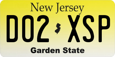 NJ license plate D02XSP