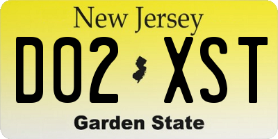 NJ license plate D02XST