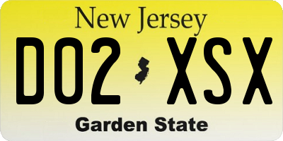 NJ license plate D02XSX