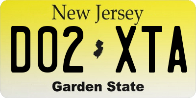 NJ license plate D02XTA