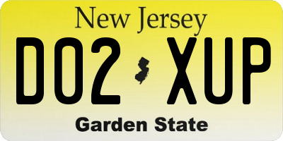 NJ license plate D02XUP