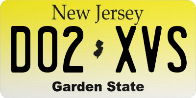 NJ license plate D02XVS