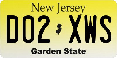 NJ license plate D02XWS
