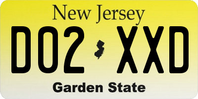 NJ license plate D02XXD