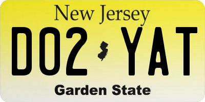 NJ license plate D02YAT