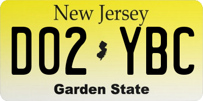 NJ license plate D02YBC