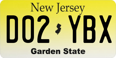 NJ license plate D02YBX