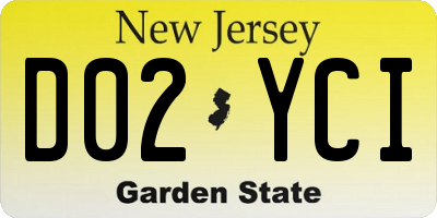 NJ license plate D02YCI