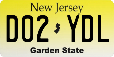 NJ license plate D02YDL