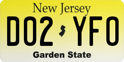 NJ license plate D02YFO