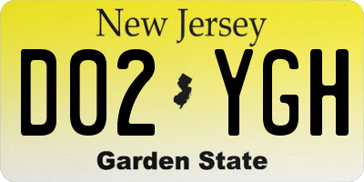NJ license plate D02YGH