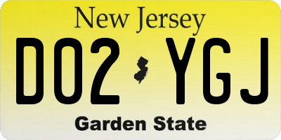 NJ license plate D02YGJ