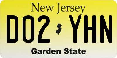 NJ license plate D02YHN
