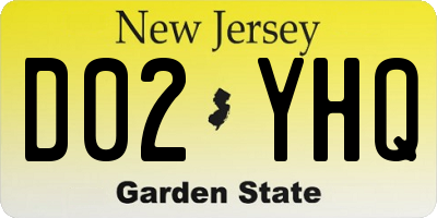 NJ license plate D02YHQ