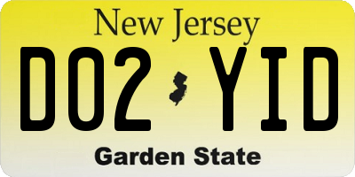 NJ license plate D02YID